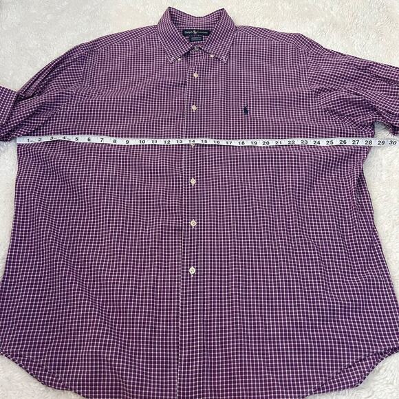 Vtg Ralph Lauren Shirt Mens 17 34/35 Purple Yarmouth Oxford Long Sleeve Preppy - Picture 5 of 6